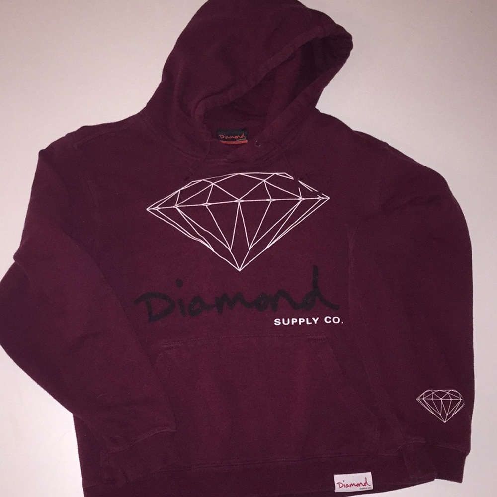 Maroon diamond Supply co hoodie